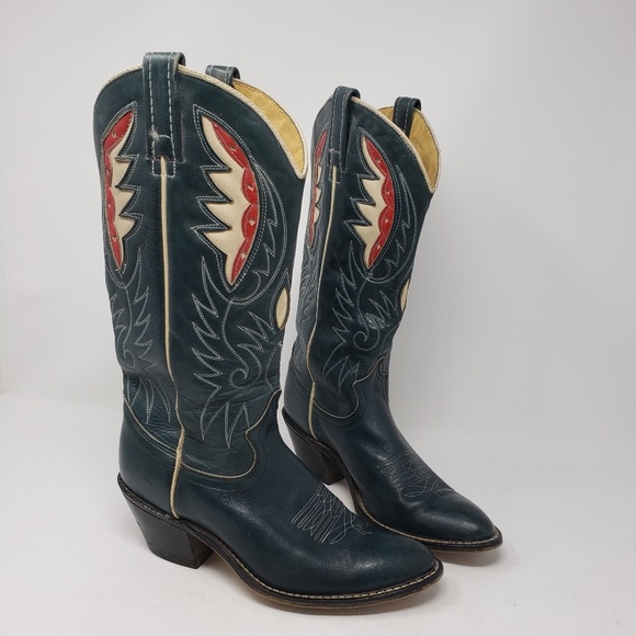blue western boots